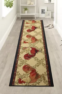 Alfombra de corredor y alfombra interior tamaño personalizado antideslizante Country Rooster beige pelo bajo - Imagen 1 de 5