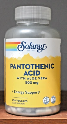 Solaray Pantothenic Acid 500 mg 250 Capsules - Image 1 of 4