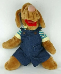 Vintage 1981 Ganz Bros Wrinkles The Dog Handpuppe Plüsch Overall gestreift Medium 18 - Bild 1 von 12