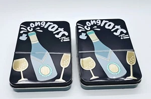 TOTALMENTE NUEVO Lote de 2 Portatarjetas de Regalo de Papeles CBE FELICITACIONES Metal Lata - Imagen 1 de 3