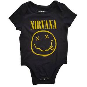 Nirvana Babygrow Official Happy Face Smile Logo Band Kids Boys Girls Toddler New