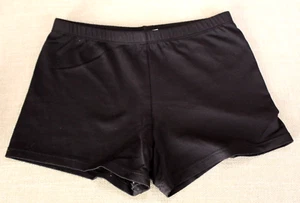 Body Wrappers BLACK DANCE SHORTS Girls 12 Gymnastics Cheer Booty Short - Picture 1 of 2