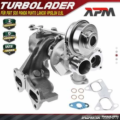 Turbolader für Fiat 500 Panda Punto Lancia Ypsilon Alfa Romeo Mito 0.9 312A2.000 - Bild 1 von 4