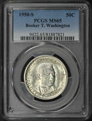 1950-S Booker T. Washington 50C Silver Commemorative PCGS MS-65 - Image 1 of 2