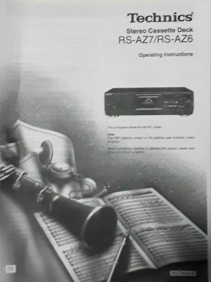 Technics RS-AZ7 / RS-AZ6 Istruzioni per l'uso lettore cassette - MANUALE UTENTE  - Immagine 1 di 1