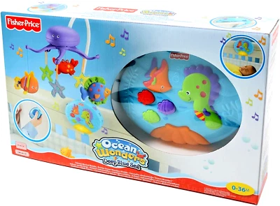 Chupete musical Fisher Price Baby Ocean Wonders Deep Blue Sea para bebé móvil Foto 1 de 2