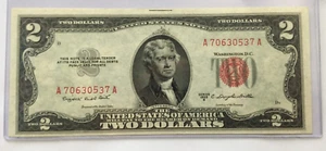 1953 B $2.00 TWO DOLLAR RED SEAL NOTE nice uncirculated AA block - Picture 1 of 2