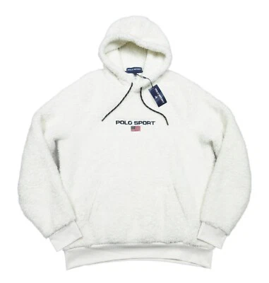 Chaqueta con Capucha Polo Sport Ralph Lauren Crema Chic Logo Gráfico Hi Pile Sherpa Foto 1 de 3