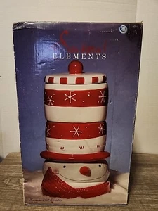 Schneemannhut Keramik Stapelset Kanister 3 - Form eines Schneemanns mit Hut - NEU - Bild 1 von 11