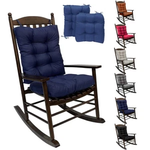 Pack of 2 (17.32+22") Chair Cushion for Rocking Chair Recliner Seat Back Pad Mat - Picture 1 of 20
