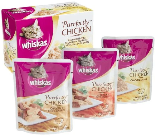 Whiskas Purrfectly Chicken Variety Pack Wet Cat Food - 3oz (10 Pouches)