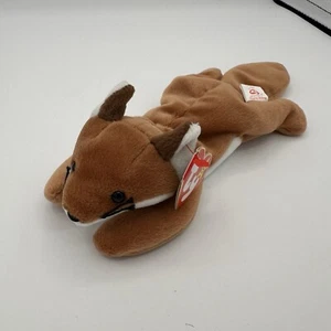 Vintage Ty Beanie Babies Sly the Fox 1996 P.E. Pellets with Tag and Tush Tag - Picture 1 of 8