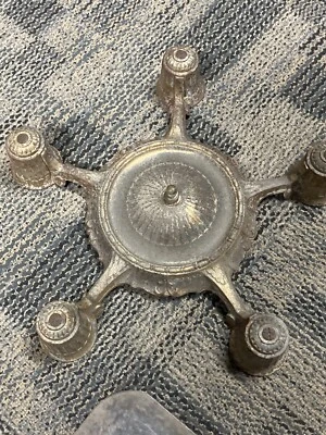 ART DECO? CHANDELIER 5 LIGHT CEILING LIGHT FIXTURE 1930s Cast iron vintage - Image 1 of 4