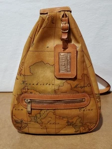 Alviero Martini 1A Classe GEO Classic Map Shoulder Sling Backpack Body Bag ITALY - Picture 1 of 10