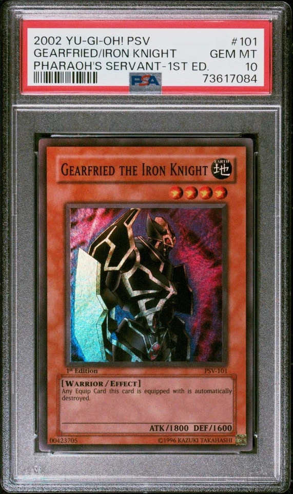 Yu-Gi-Oh! 2002 Gearfried The Iron Knight PSV-101 1st Edition - PSA 10 - Image 1 of 2