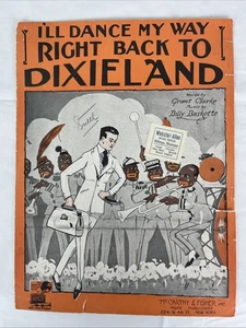 Partituras "I'll Dance My Way Right Back To Dixieland" Minstrel años 20 - Imagen 1 de 6