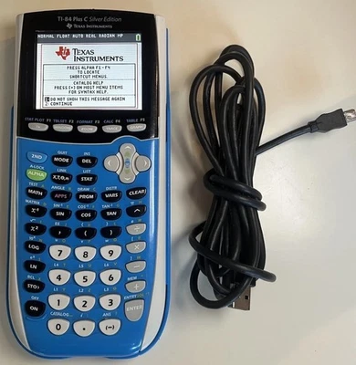 Texas Instruments TI-84 Plus C Silver Edition Blue Graphing Calculator Tested - Image 1 of 4
