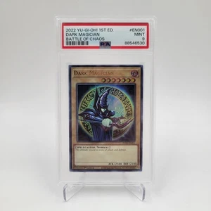 YU-GI-OH 2022! BACH-BATTAGLIA DEL CAOS 1A EDIZIONE #EN001 MAGO OSCURO PSA 9 - Foto 1 di 6