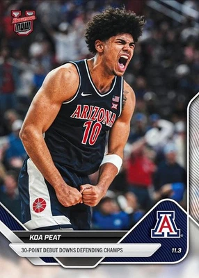 Koa Peat 2025-26 Bowman U NOW® Basketball Card 6 Presale 30 Point Debut Arizona - Image 1 of 4
