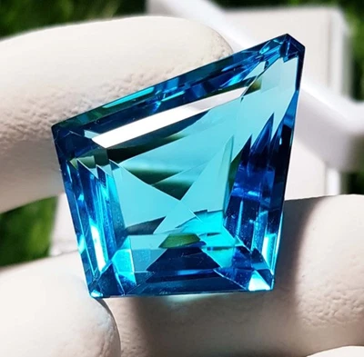 beautiful!!! Pendent Size Blue Aquamarine Birthday Gifts Healing 25x30x14mm 44CT - Image 1 of 4