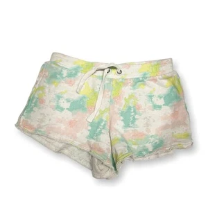 Mudd Girls Shorts Size 12 Spatter Paint Tie Dye Look Sweatshorts Pink Yellow - Picture 1 of 5