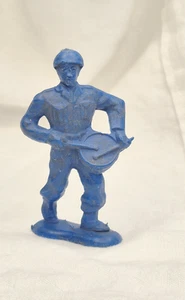 Vintage blauer Soldat mit Trommel - Bergen Toy & Nov. Co - Made in U.S.A. - 2,5"t beschädigt - Bild 1 von 12