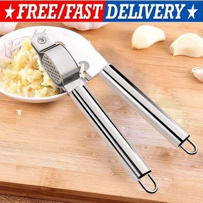 Prensa de ajo trituradora exprimidor trituradora picadora acero inoxidable herramienta de cocina manual Foto 1 de 4