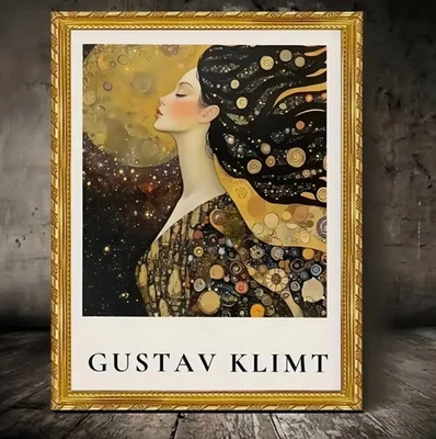 Arte de pared en lienzo MUJER EN EL VIENTO por GUSTAV KLIMT 12 x 16 sin marco 693 Foto 1 de 4