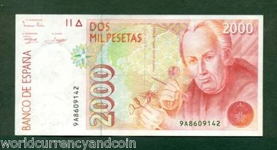 SPAIN 2000 PESETA P-164 1992 REPLACEMENT 9A COMMEMORATIVE COLUMBUS 500 AUNC EURO - Image 1 of 3
