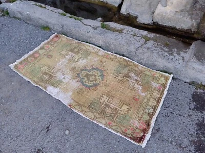 Vintage Hand Knotted Oushak runner ,Turkish Runner rug wool runner boho runner - Image 1 of 4