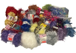 Vintage Lot- Skeins Lion Brand FUN FUR EYELASH YARN Multiple Colors MIXED BRANDS - Picture 1 of 4