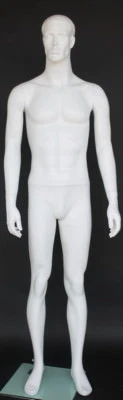 MANNEQUINSSHOP New! 5 ft 10 in Small Size Male Fullsize Mannequin Matte White finish SFM72-WT