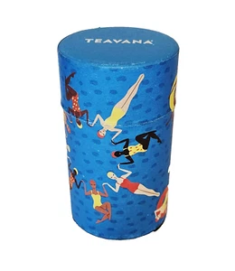 Rare Teavana 6 oz Swimmers Loose-leaf Tea Storage Tin Blue Water Ballet 6" - Picture 1 of 6