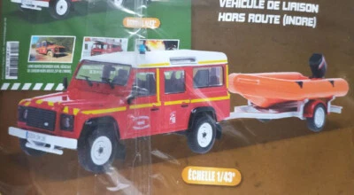 Land Rover Defender 110 con gommone dei Vigili Del Fuoco 1/43 - Immagine 1 di 2