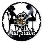 Nail Salon Name Personalized Vinyl Wall Clock Design Best Gift Birthday Holiday