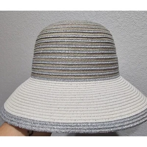 Sun n' Sand UPF 50 Damen-Sonnenhut grau und weiß - Bild 1 von 5