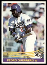1984 Donruss 174 Pedro Guerrero   Los Angeles Dodgers  Baseball Card