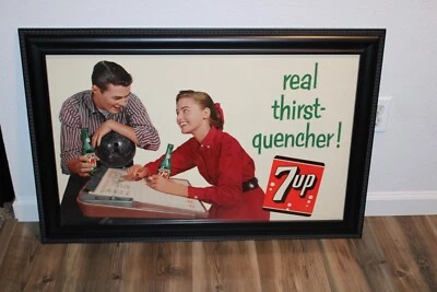 1958 por The Seven Up Company litografía firmada original 20" x 33" resistente a los rayos UV Foto 1 de 4