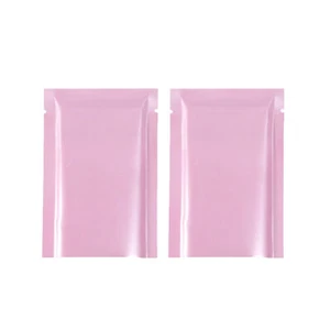 100/500 Glossy Pink Mylar Foil Sample Size SlickSeal™ Flat Open Fill Packet Bags - Picture 1 of 7