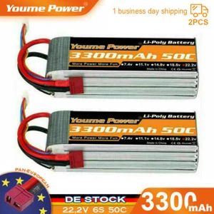 2Stück 22,2V 3300mAh 6S Lipo Akku Deans für RC Quad Hubschrauber Auto LKW - Bild 1 von 6