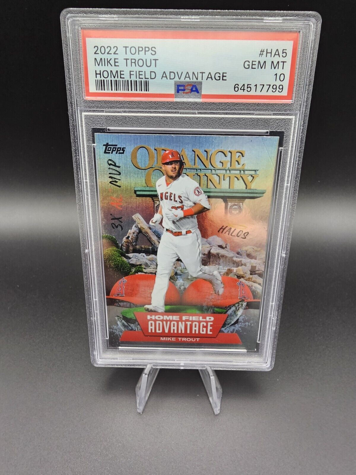 MIKE TROUT - 2022 TOPPS HOME FIELD ADVANTAGE. PSA 10 ! HA5 ANGELS