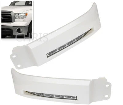 LED DRL Bumper Fog Lights Lamps Pair Bright For Toyota 2007-2013 Tundra Sequoia - Image 1 of 4