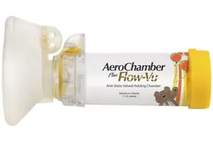 AeroChamber Plus Flow-Vu Spacer Child Medium Yellow - Picture 1 of 1