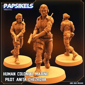 Human Colonial Marine Pilot Anita Chezkova Papsikels Miniature AvP Aliens - Picture 1 of 1