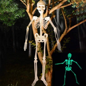 1M Luminous Skull Skeleton Body Scary Halloween Toy Haunted House Tricky Prop - Picture 1 of 13