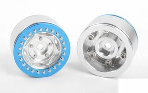RC4WD Rogue 1.55" Beadlock Wheels Z-W0317 SILVER Blue Beadlock - Picture 1 of 11