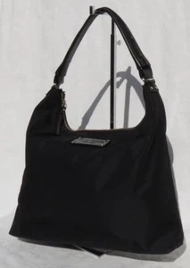 KATE SPADE New York Black Nylon Leather Handle Zip Shoulder Bag Purse Medium EUC - Picture 1 of 6