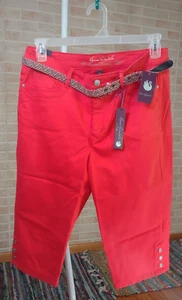 NWT Gloria-Vanderbilt Women's Red Capri Size 14 - Picture 1 of 9