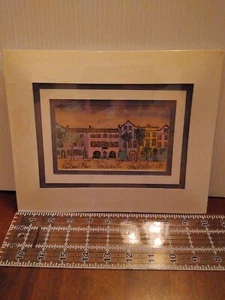 Print Of Rainbow Row In Charleston South Carolina Signed In Pencil - Picture 1 of 7