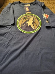 Men's Minnesota Timberwolves New Era Blue 2021/22 City Edition Brushed Tee Shirt - Picture 1 of 6